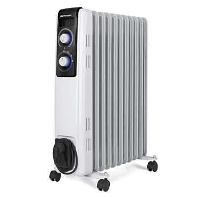 Orbegozo RF 2500 Radiateur à huile, construction modulaire à 11 éléments, 2500 W, blanc