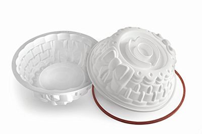 silikomart | Moule en Silicone HAPPY LOVE, antiadhésif, Lot de 1 Moule à gâteau, 4 cavités, 60 x 62,5 mm, h 34 mm, Made in Italy