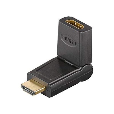 Goobay 51721 Adattatore HDMI 180°, Dorato Nero