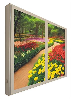 Ventanas Falsas Cuadro Retroiluminado Flores de Primavera