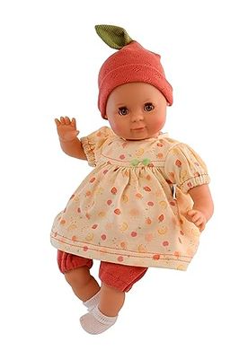 Schildkröt Bambola Schlummerle (32 centimetri, capelli da pittura e occhi castani, abbigliamento motivo fragola, dai 36 mesi, bambola giocattolo) 2432229.