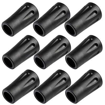 Generic 12 stuks wandelstokken, hulpstukken, wandelstokken, rubberen buffer voor trekkingstokken, rubberen buffers, Power Nordic Walking, voor gewone wandelstokken van 11 mm, zwart ASIN