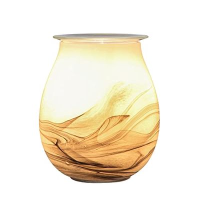 Zen’Arôme Brûleur Cire Parfumée Calorya n°11 - Brûle Parfum Électrique pour Fondant Parfumé - Lampe à Parfum en Verre avec Variateur + Coupelle Amovible – Style Original et Éclairage d’Ambiance Coloré