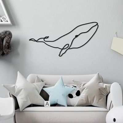Stylish Black Decorative Metal Wall Accessory, 70 x 34 cm, 100% Metal (1.5 mm Thick), Easy Wall Mounting, Perfect for Modern Home Decor