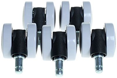 HIMRY 5 x – Suelo Ruedas 11 mm, Externo Freno, Silla de Oficina Silla de Ruedas Ruedas parqué para Suelos Duros, Blanco, kxd3202 White