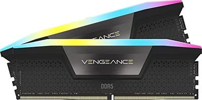 CORSAIR VENGEANCE RGB DDR5 RAM 64Go (2x32Go) 6400MHz CL32 Intel XMP Compatible iCUE Mémoire d'Ordinateur - Noir (CMH64GX5M2B6400C32)