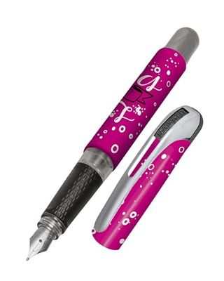 Online College Pink, inktvulpen voor rechtshandigen, ergonomisch handvat, hoogwaardige iridium-veer medium, standaard inktpatronen, incl. combinatiepatroon blauw, geschikt voor mensen met een allergie