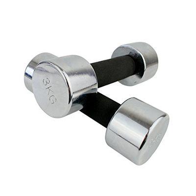 MASTER chroom halter set van 2 dumbbells 2 x 3 kg, zilver/zwart, none
