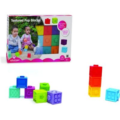 BSM Edushape- Cubos Sensoriales Flexibles Formas y Colores Juguete de Primera Edad, Multicolor (ED 977010)