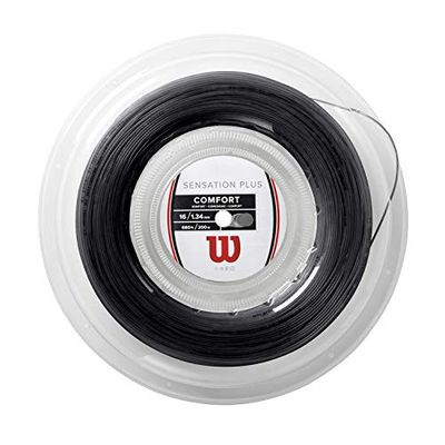 Wilson Sensation Plus Reel, Corde da Tennis Unisex-Adult, Nero, 16