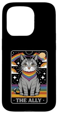 The Ally Tarot Card Cat, partidario del orgullo LGBTQ+ Carcasa para iPhone 15 Pro