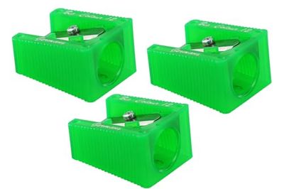KUM AZ303.60.16-G - Sacapuntas grande, verde, hasta 12 mm de diámetro, 3 sacapuntas para lápices gruesos