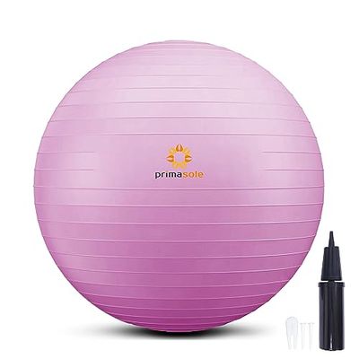primasole Pelota de Ejercicio para Equilibrio, Estabilidad, Fitness, Entrenamiento, Yoga, Pilates, en casa, Oficina y Gimnasio, 75 cm, Color Rosa