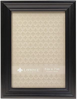 Lawrence Frames preto 5 x 7 moldura de fotos detalhada clássica, vidro
