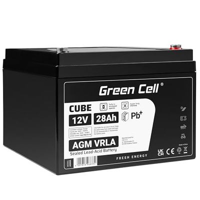Onderhoudsvrije VRLA Green Cell AGM 12V 28Ah Gel Batterij Startaccu Vervangende Batterij Loodaccu voor Kindervoertuig Batterij voor Alarmsystemen Kinderauto Noodverlichting