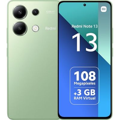 Xiaomi Redmi Note 13 4G - Smartphone de 6+128 GB, Pantalla de 6,67" AMOLED FHD+ 120Hz, Snapdragon 685, Triple cámara de hasta 108MP, Carga rápida 33W, Verde (Versión ES)