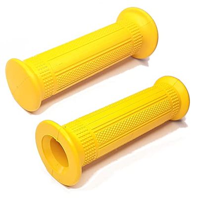 cyclingcolors Motorcycle Handlebar Grips 22 mm (7/8 inch) 24 mm (1 inch) Universal Scooter Moped Non-Slip Motorcycle Grips Rubber (Yellow)