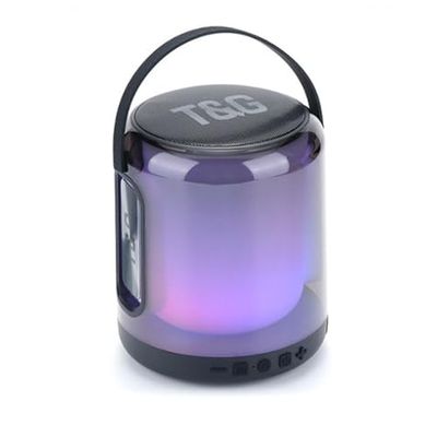 PRENDELUZ Altoparlante portatile nero con Bluetooth, luce LED, 360°