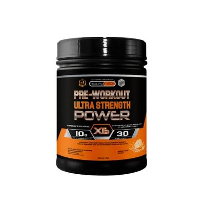 Healthy Fusion, Pre-Workout Ultra Strength | Énergie, force & performance | Caféine, Taurine, Bêta-Alanine, Créatine, Vitamines | Saveur orange | 300 g