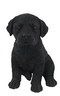Hi-Line presente Ltd Labrador cachorro estátua, preto