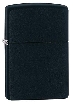 Zippo Classic Black Matte Pocket Lighter isqueiro de bolso, latão, preto mate