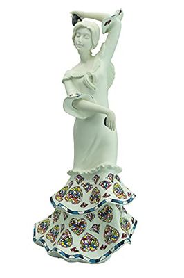Nadal Figurine décorative - Mémoire/Grâce espagnole - Blanche - Détails colorés - Décoration intérieure - Grande - en résine - Fabriquée en Espagne - Hauteur 17,5 cm - Creaciones