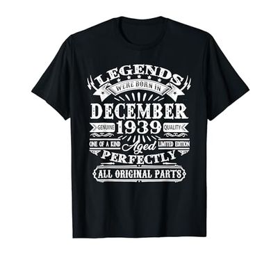 Las Leyendas Nacen Diciembre 1939 85 Años Cumpleaños Hombre Camiseta