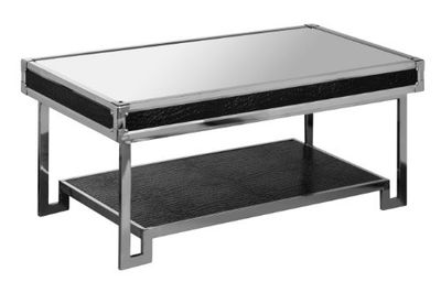 Premier Housewares 2402965 Table de Basse en Acier Inoxydable/Miroir Effet Peau de Crocodile