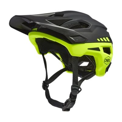 O'NEAL Trailfinder Helm | MTB All-Mountain | Gesmolten binnenste EPS & buitenschaal voor betere duurzaamheid | TRAILFINDER helm Split | Volwassenen | Zwart/Neon geel | S/M (54-58 cm)