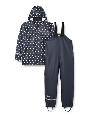 CareTec Baby und Kinder Regenjacke und Regenhose im Set, Dark Navy (778), 128