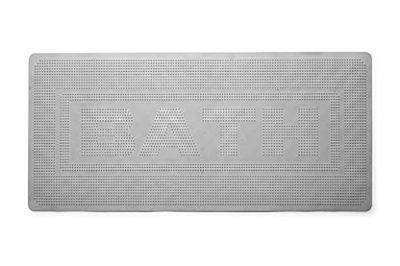 Croydex Tappetino da bagno in gomma naturale, facile da pulire, antiscivolo, per vasca da bagno con ventose di presa sicura, antimuffa, con Hygiene 'n' Clean anti batterico, grigio, 34 x 74 cm