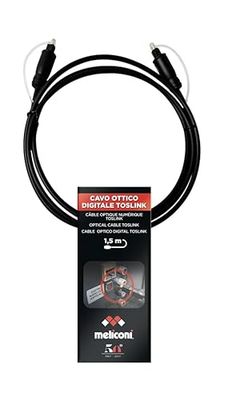 Meliconi Toslink Optische digitale audiokabel, 1,5 m, compatibel met apparaten met digitale audio-ingang/uitgang