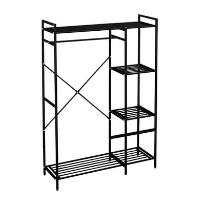 HOGAR24 ES - Armario forja Negro, con estantes y Barra para Colgar con Medidas de 171 x 120 x 40 cm