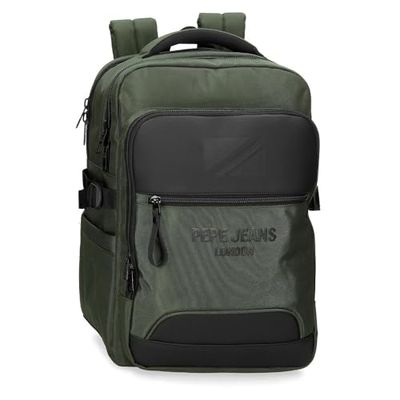 Pepe Jeans Bromley Zaino per laptop Verde 28 x 40 x 16 cm Poliestere 17,92 L, Verde, Taglia unica, Zaino per computer portatile