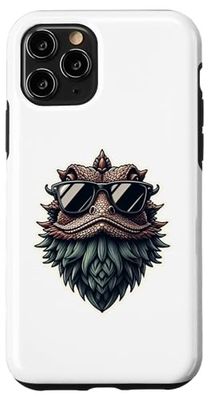 Dragon barbu cool avec motif de lunettes de soleil tête Coque pour iPhone 11 Pro