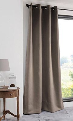 LOVELY Casa - Cortina opaca (poliéster, 250 x 135 cm), castanho