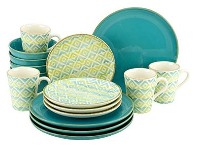 CreaTable, 22888, Série Sevilla, Ensemble de vaisselle, Service combiné 16 pièces, lergods
