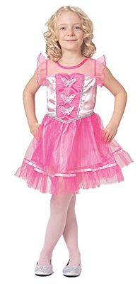Caritan - 480011 - Déguisement fille 3/4 ans composé d'une robe rose de Fée ou de princesse avec papillon sur bustier