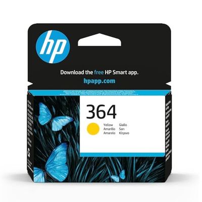 HP 364 CB320EE, Cartuccia Originale HP da 300 Pagine, per Stampanti a Getto di Inchiostro Photosmart B210c, B110c, B110e, B8550, 7520, Deskjet 3520, 3522, 3524, Giallo