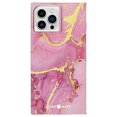 CASE-MATE BLOX - Custodia protettiva per iPhone 13 Pro Max da 6,7 pollici, motivo marmo magenta [protezione contro le cadute da 3 metri] [compatibile con ricarica wireless], antigraffio, antiurto,