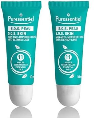Laboratoire Puressentiel - S. O. S Peau - Peau Grasse à Tendance Acnéiques - Atténue Boutons et Points Noirs – Testé sous Contrôle Dermatologique - 10 ML (Lot de 2)