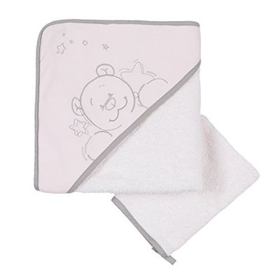 Noukies BB1511.50 Poudre d'étoiles ręcznik kąpielowy z kapturem, różowy
