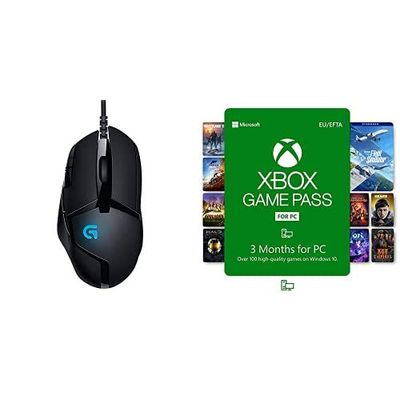 Logitech G402 Hyperion Fury Wired Gaming Mouse, 4,000 DPI, Lightweight, 8 Programmable Buttons + Xbox Game Pass for PC (3 Months)