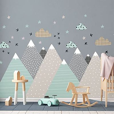 Pegatinas de pared para niños – Decoración de habitación infantil – Adhesivo de pared escandinavo – 60 x 90 cm