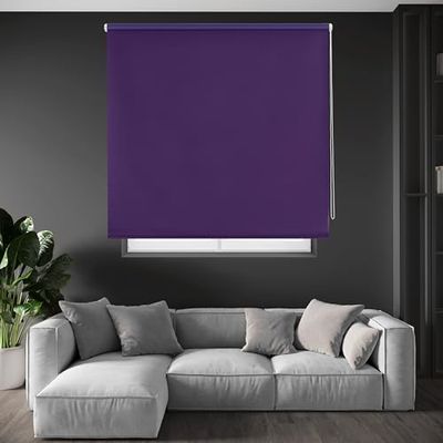 Blindecor Draco Estore de rolo opaco liso, roxo, 100 x 230 cm (largura por altura), Tamanho do tecido 97 x 225 cm. Estores térmicos blackout