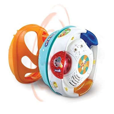 VTech - Roue la Boule 3 en 1, Balle Interactive pour bébés à partir de 9 Mois, Transformable en Diabolo et Tambour, Version ESP