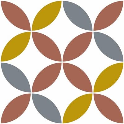 Draeger Paris - Stickers carrelage 15x15 cm Rosaces Multicolores