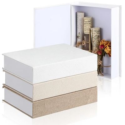 Tioncy 3 Pcs Decorative Book Boxes - Modern Fake Books for Bookshelf & Coffee Table Decoration - Multicolor, 8.6 x 6.1 x 1.8 Inch