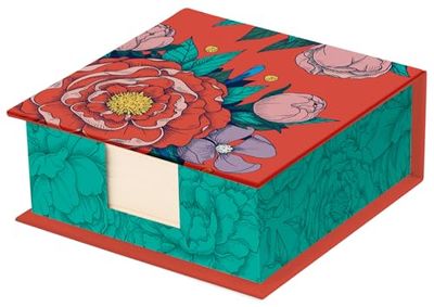 Clairefontaine - 116226C - Un Bloc Cube en Carton contenant 300 Feuillets Unis 9,8x9,8 cm Papier Ivoire 90g - Boite Décor Floral Frida Kahlo 11x11x4 cm - Boite finition Satinée Collection Frida Kahlo
