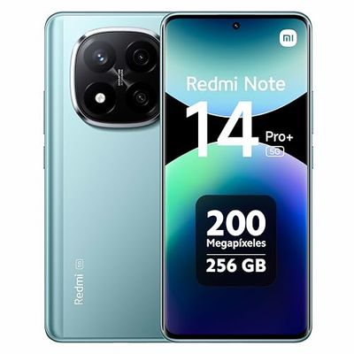 Xiaomi Redmi Note 14 Pro+ 5G Smartphone, 8 GB RAM 256 GB, 6,67 inch AMOLED-display 1,5 K, vingerafdruksensor, digitale camera 200 MP, Dual SIM, 5G, NFC, snel opladen 120 W, blauw